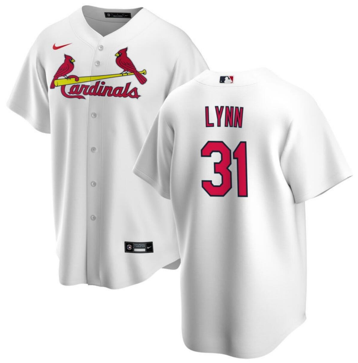 Men's St. Louis Cardinals #31 Lance Lynn White Cool Base Stitched Baseball Jersey Men's St. Louis Cardinals #31 Lance Lynn White Cool Base Stitched Baseball Jersey