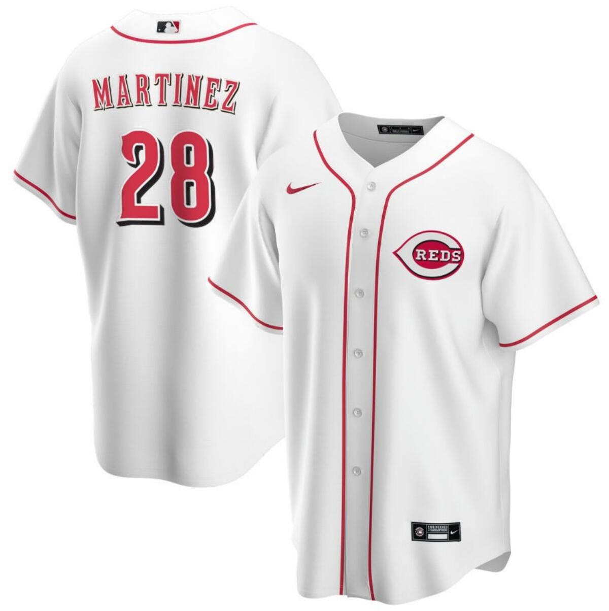 Men's Cincinnati Reds #28 Nick Martinez White Cool Base Stitched Baseball Jersey Men's Cincinnati Reds #28 Nick Martinez White Cool Base Stitched Baseball Jersey