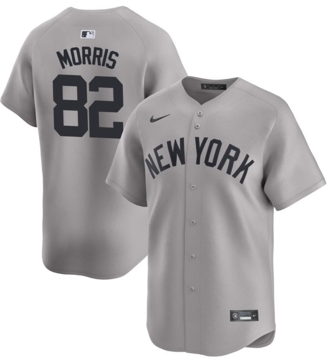 Men's New York Yankees #82 Cody Morris Gray 2024 Away Limited Cool Base Stitched Baseball Jersey Men's New York Yankees #82 Cody Morris Gray 2024 Away Limited Cool Base Stitched Baseball Jersey