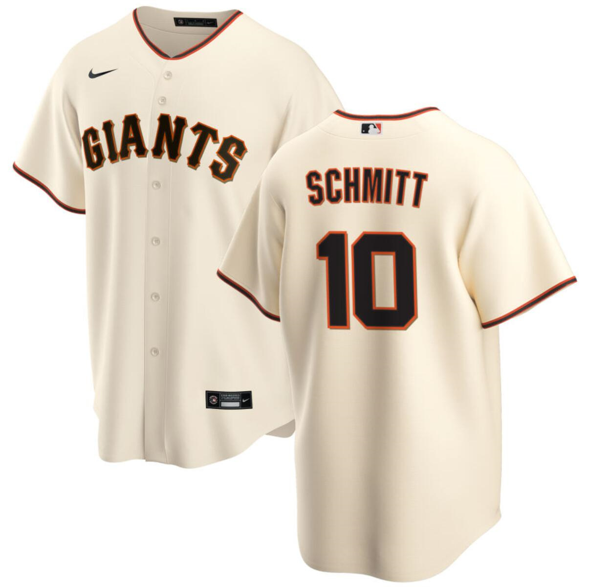 Men's San Francisco Giants #10 Casey Schmitt Cream Cool Base Stitched Jersey Men's San Francisco Giants #10 Casey Schmitt Cream Cool Base Stitched Jersey