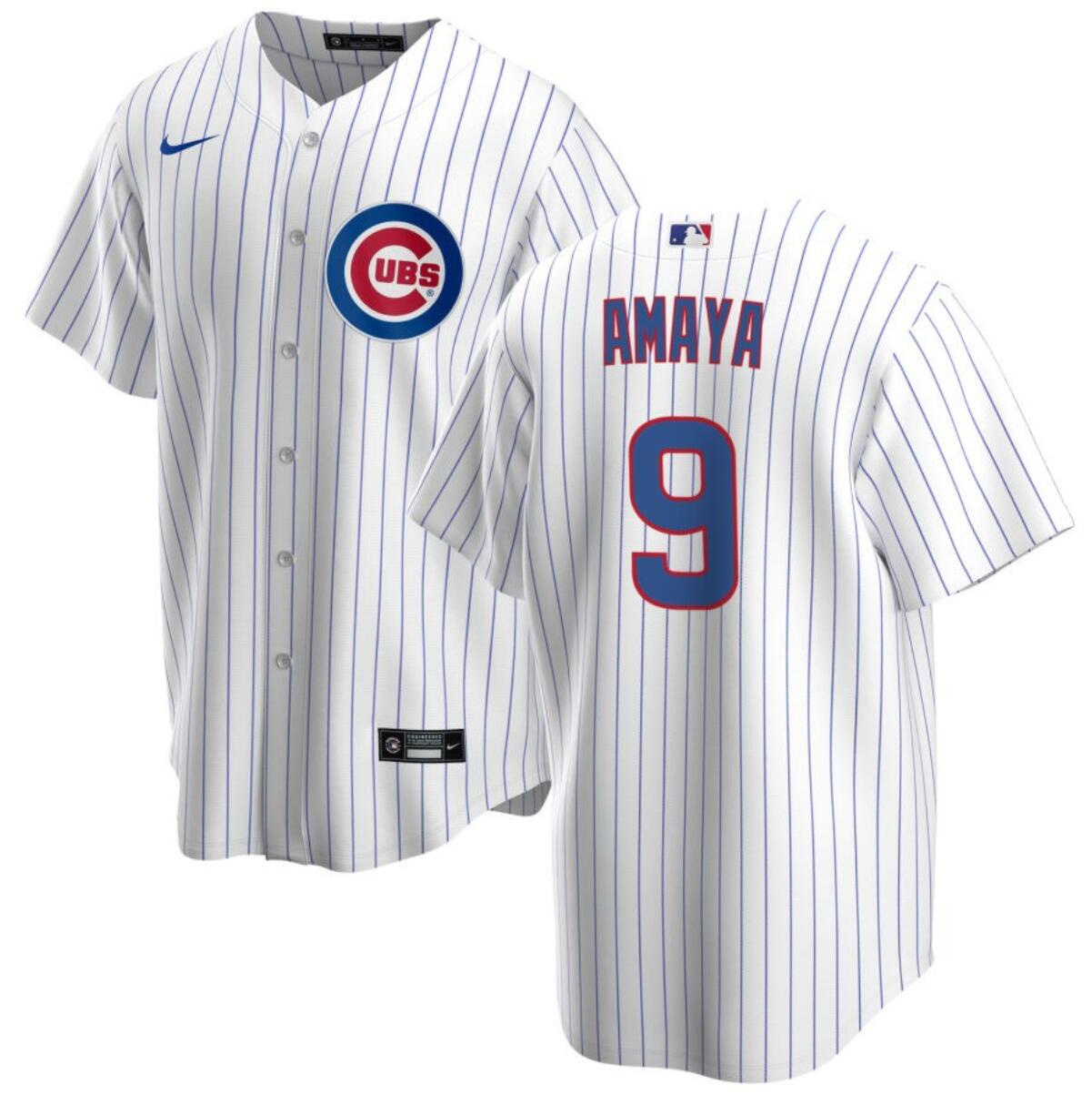Men's Chicago Cubs ##9 Miguel Amaya White Cool Base Stitched Baseball Jersey Men's Chicago Cubs ##9 Miguel Amaya White Cool Base Stitched Baseball Jersey