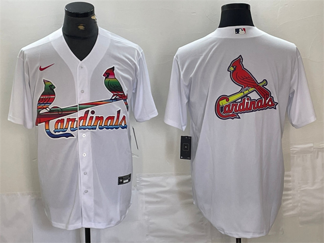 Men's St. Louis Cardinals White Team Big Logo Cool Base Stitched Jersey Men's St. Louis Cardinals White Team Big Logo Cool Base Stitched Jersey