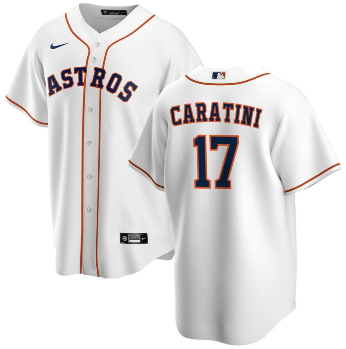 Men's Houston Astros #17 Victor Caratini White Cool Base Stitched Baseball Jersey Men's Houston Astros #17 Victor Caratini White Cool Base Stitched Baseball Jersey
