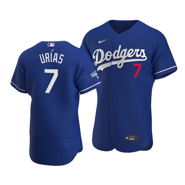 Men's Los Angeles Dodgers #7 Julio Urias Blue 2020 World Series Champions Home Patch Stitched MLB Jersey Men's Los Angeles Dodgers #7 Julio Urias Blue 2020 World Series Champions Home Patch Stitched MLB Jersey