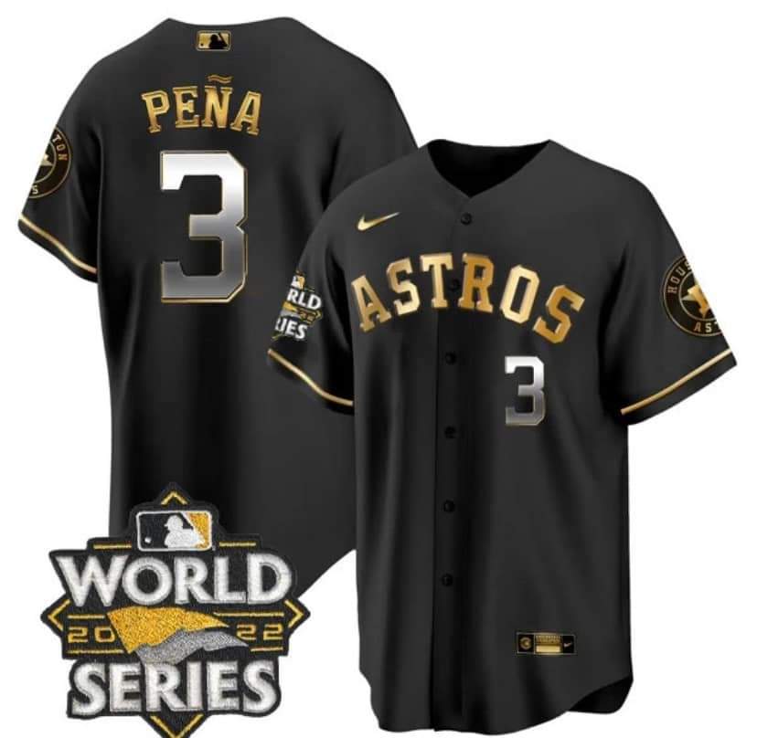 Men's Houston Astros Active Player Custom Black Gold 2022 World Series Stitched Baseball Jersey Men's Houston Astros Active Player Custom Black Gold 2022 World Series Stitched Baseball Jersey