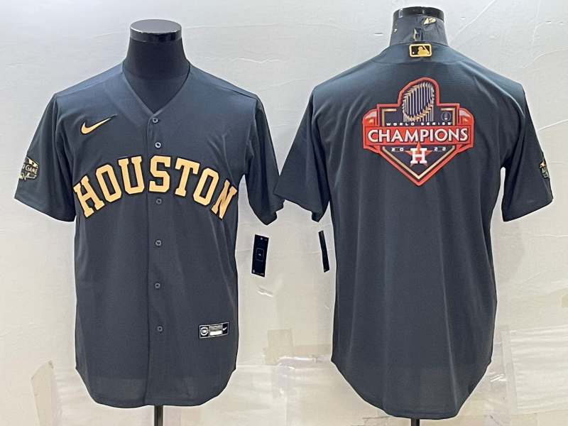Men's Houston Astros All-Star Charcoal 2022 World Series Champions Team Big Logo Cool Base Stitched Jersey Men's Houston Astros All-Star Charcoal 2022 World Series Champions Team Big Logo Cool Base Stitched Jersey