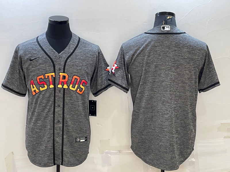 Men's Houston Astros Blank Grey Cool Base Stitched Baseball Jersey Men's Houston Astros Blank Grey Cool Base Stitched Baseball Jersey