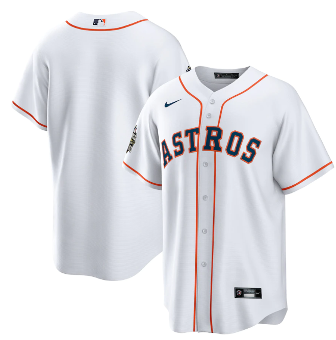 Men's Houston Astros Blank White 2022 World Series Home Stitched Baseball Jersey Men's Houston Astros Blank White 2022 World Series Home Stitched Baseball Jersey