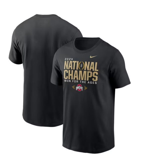 Men's Ohio State Buckeyes Black 2024 National Champions T-shirt