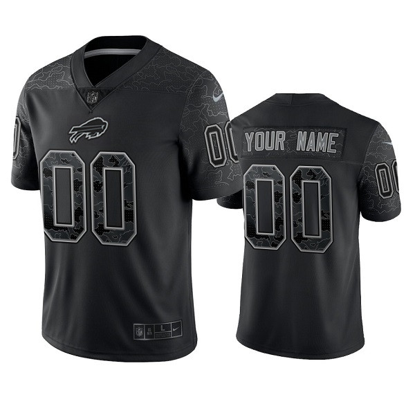 Men's Buffalo Bills Active Player Custom Black Reflective Limited Stitched Football Jersey Men's Buffalo Bills Active Player Custom Black Reflective Limited Stitched Football Jersey