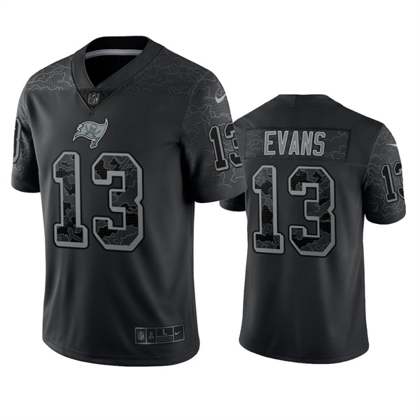Men's Tampa Bay Buccaneers #13 Mike Evans Black Reflective Limited Stitched Jersey Men's Tampa Bay Buccaneers #13 Mike Evans Black Reflective Limited Stitched Jersey