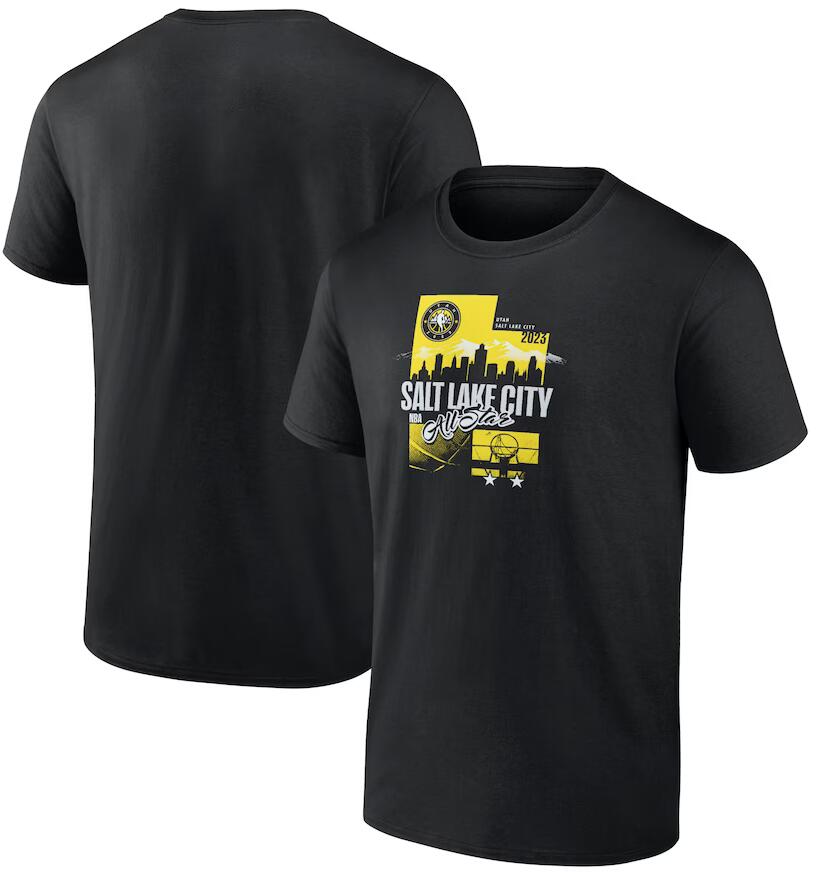 Men's Black 2023 NBA All-Star Game Hometown Text Utah T-Shirt Men's Black 2023 NBA All-Star Game Hometown Text Utah T-Shirt