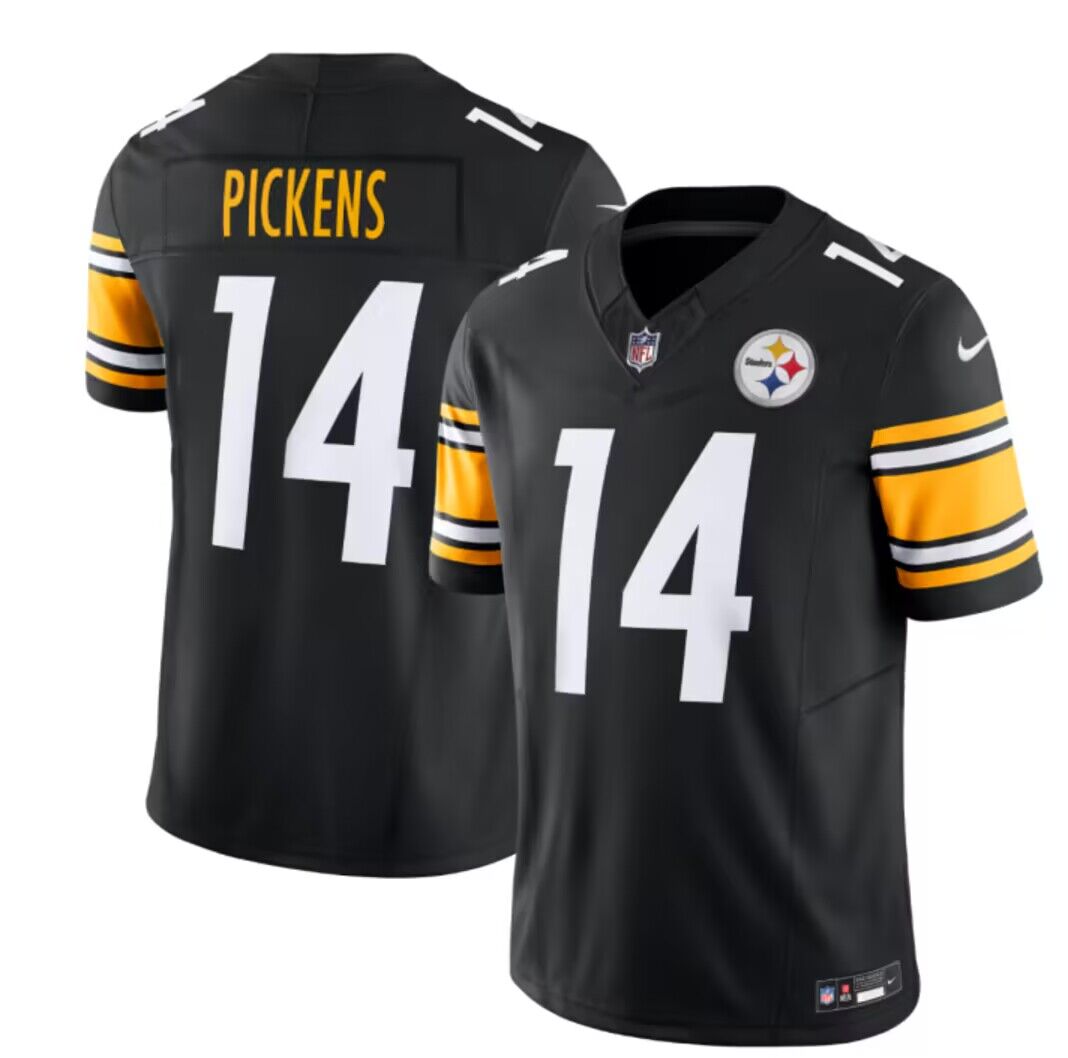 Men's Pittsburgh Steelers #14 George Pickens Black 2023 F.U.S.E. Vapor Untouchable Limited Jersey Men's Pittsburgh Steelers #14 George Pickens Black 2023 F.U.S.E. Vapor Untouchable Limited Jersey