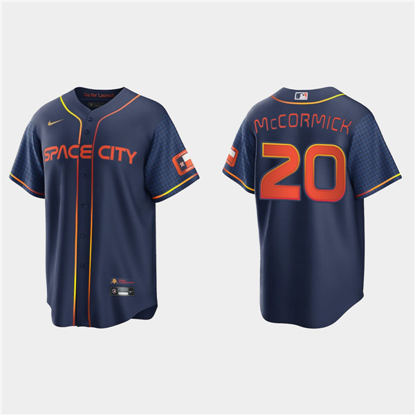 Men's Houston Astros #20 Chas McCormick 2022 Navy City Connect Cool Base Stitched Jersey Men's Houston Astros #20 Chas McCormick 2022 Navy City Connect Cool Base Stitched Jersey