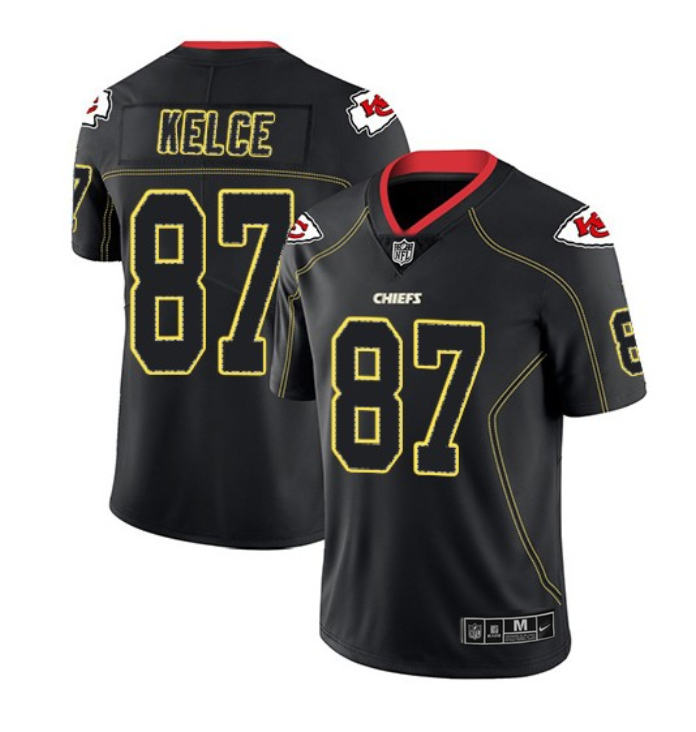 Men’s Kansas City Chiefs #87 Travis Kelce Black 2018 Lights Out Color Rush Limited Stitched NFL Jersey Men’s Kansas City Chiefs #87 Travis Kelce Black 2018 Lights Out Color Rush Limited Stitched NFL Jersey