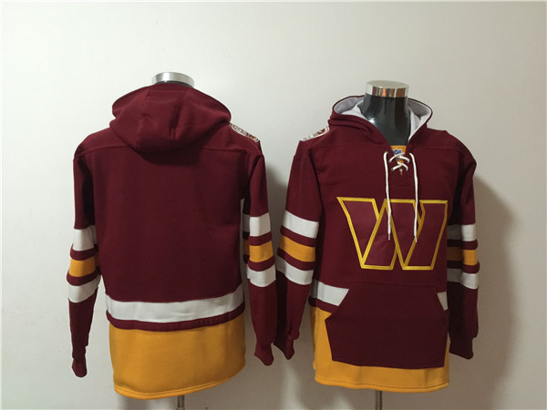 Men's Washington Commanders Blank Burgundy Lace-Up Pullover Hoodie Men's Washington Commanders Blank Burgundy Lace-Up Pullover Hoodie