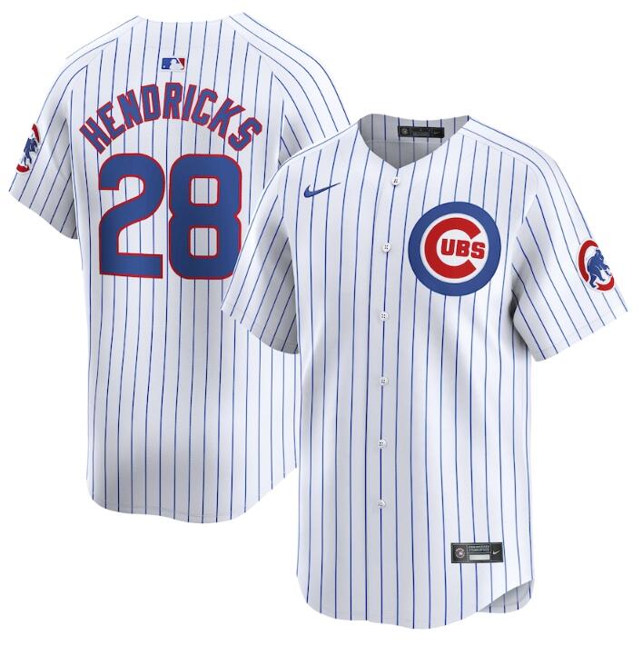 Men's Chicago Cubs #28 Kyle Hendricks White 2024 Home Limited Stitched Baseball Jersey Men's Chicago Cubs #28 Kyle Hendricks White 2024 Home Limited Stitched Baseball Jersey
