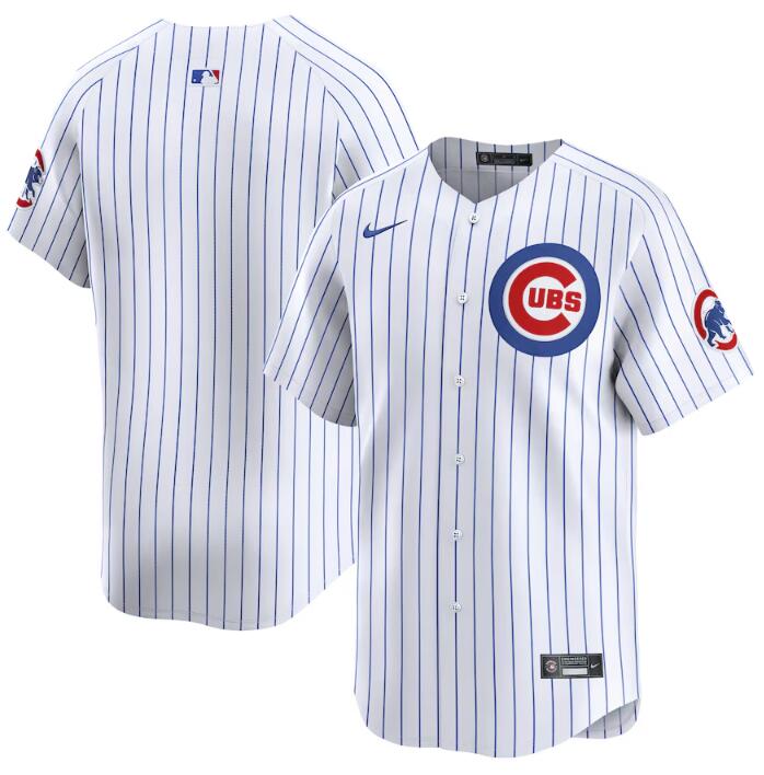 Men's Chicago Cubs Blank White 2024 Home Limited Stitched Baseball Jersey Men's Chicago Cubs Blank White 2024 Home Limited Stitched Baseball Jersey