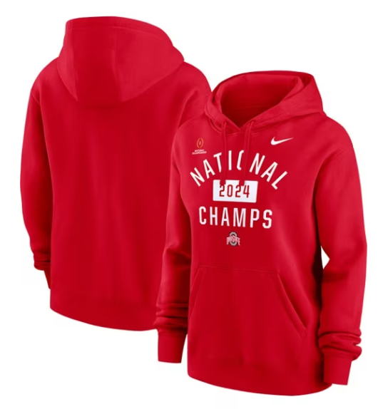 Men's Ohio State Buckeyes Red 2024 National Champions Football Hoodie Men's Ohio State Buckeyes Red 2024 National Champions Football Hoodie