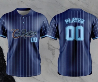 Men's Custom Navy Blue Pinstripe Jersey