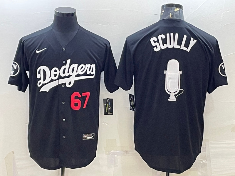 Men's Los Angeles Dodgers #67 Vin Scully Black Big Logo With Vin Scully Patch Stitched Jersey Men's Los Angeles Dodgers #67 Vin Scully Black Big Logo With Vin Scully Patch Stitched Jersey