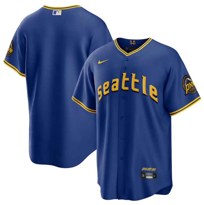 Men's Seattle Mariners Active Player Custom Royal 2023 City Connect Cool Base Stitched Baseball Jersey Men's Seattle Mariners Active Player Custom Royal 2023 City Connect Cool Base Stitched Baseball Jersey