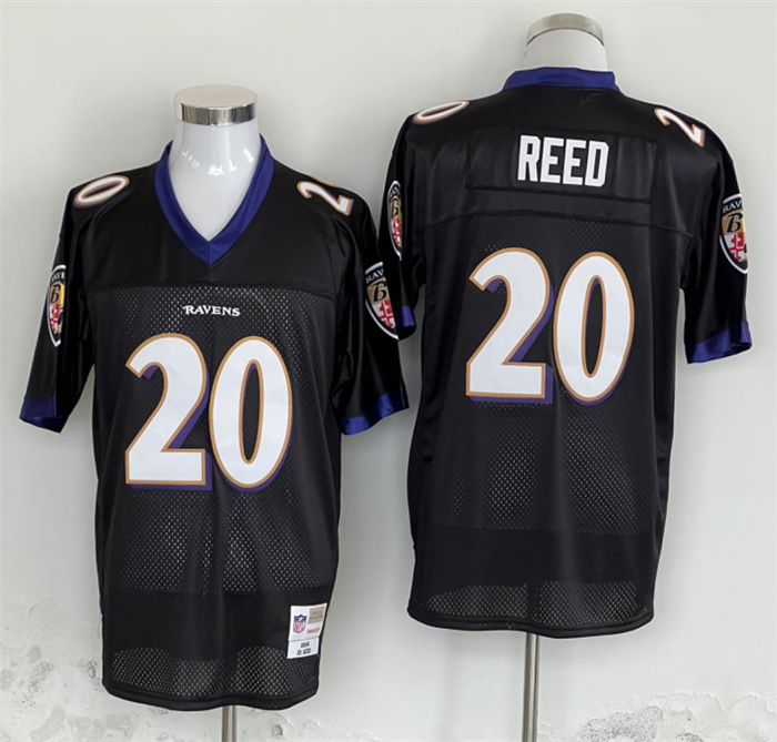 Men's Baltimore Ravens #20 Ed Reed Black Thrrowback Jersey Men's Baltimore Ravens #20 Ed Reed Black Thrrowback Jersey