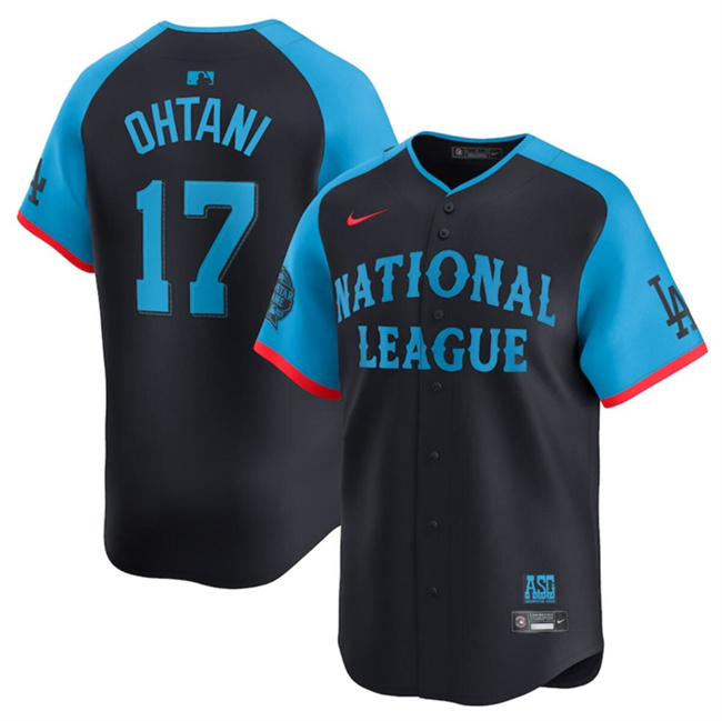 Youth National League #17 Shohei Ohtani Navy 2024 All-Star Limited Stitched Baseball Jersey Youth National League #17 Shohei Ohtani Navy 2024 All-Star Limited Stitched Baseball Jersey