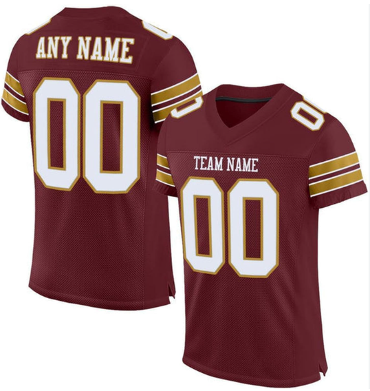 Men's Red/White Custom Personalized Classic Mesh Authentic Football Jersey