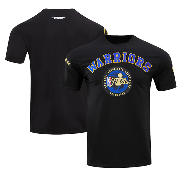 Men's Golden State Warriors 2021-2022 Black NBA Finals Champions Double Knit Patch T-Shirt Men's Golden State Warriors 2021-2022 Black NBA Finals Champions Double Knit Patch T-Shirt