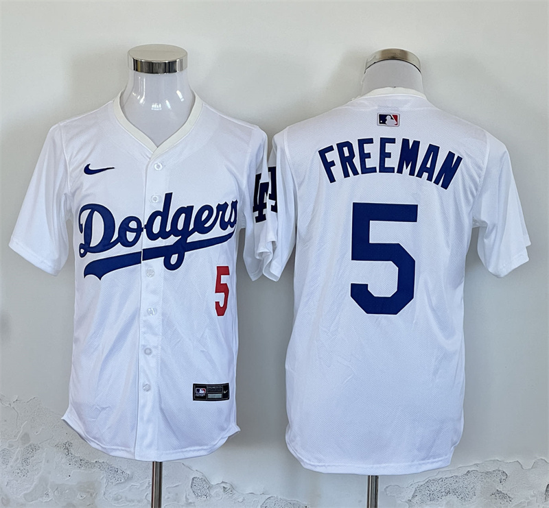 Men's Los Angeles Dodgers #5 Freddie Freeman White 2024 Limited Stitched Baseball Jersey Men's Los Angeles Dodgers #5 Freddie Freeman White 2024 Limited Stitched Baseball Jersey