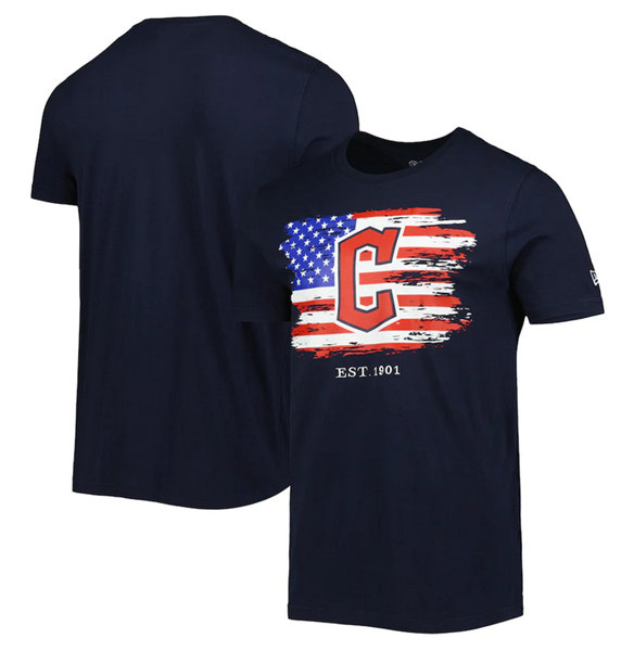 Men's Cleveland Guardians Navy Era 4th of July T-Shirt Men's Cleveland Guardians Navy Era 4th of July T-Shirt