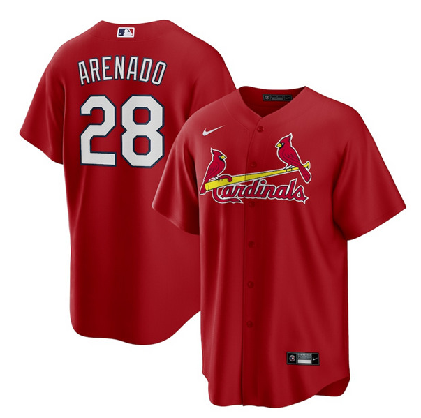 Men's St. Louis Cardinals #28 Nolan Arenado Red Cool Base Stitched Jersey Men's St. Louis Cardinals #28 Nolan Arenado Red Cool Base Stitched Jersey