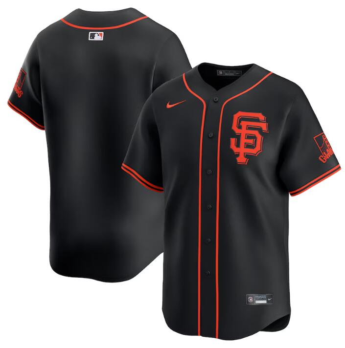Men's San Francisco Giants Blank Lee Black 2024 Alternate Limited Stitched Baseball Jersey Men's San Francisco Giants Blank Lee Black 2024 Alternate Limited Stitched Baseball Jersey