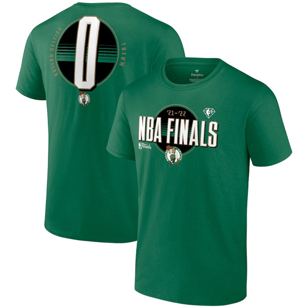 Men's Boston Celtics #0 Jayson Tatum 2022 Green NBA Finals Name & Number T-Shirt Men's Boston Celtics #0 Jayson Tatum 2022 Green NBA Finals Name & Number T-Shirt