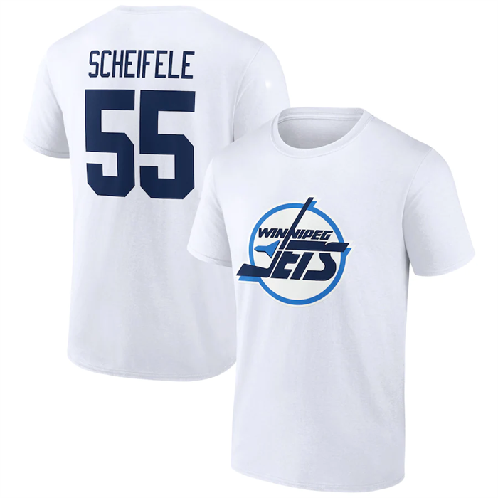 Men's Winnipeg Jets #55 Mark Scheifele White T-Shirt Men's Winnipeg Jets #55 Mark Scheifele White T-Shirt