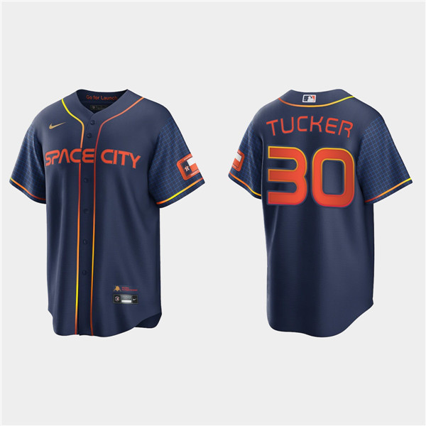 Men's Houston Astros #30 Kyle Tucker 2022 Navy City Connect Cool Base Stitched Jersey Men's Houston Astros #30 Kyle Tucker 2022 Navy City Connect Cool Base Stitched Jersey