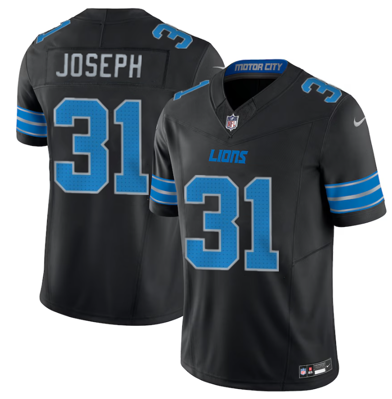 Men's Detroit Lions #31 Kerby Joseph Black 2024 F.U.S.E. 2nd Alternate Vapor Limited Stitched Jersey Men's Detroit Lions #31 Kerby Joseph Black 2024 F.U.S.E. 2nd Alternate Vapor Limited Stitched Jersey