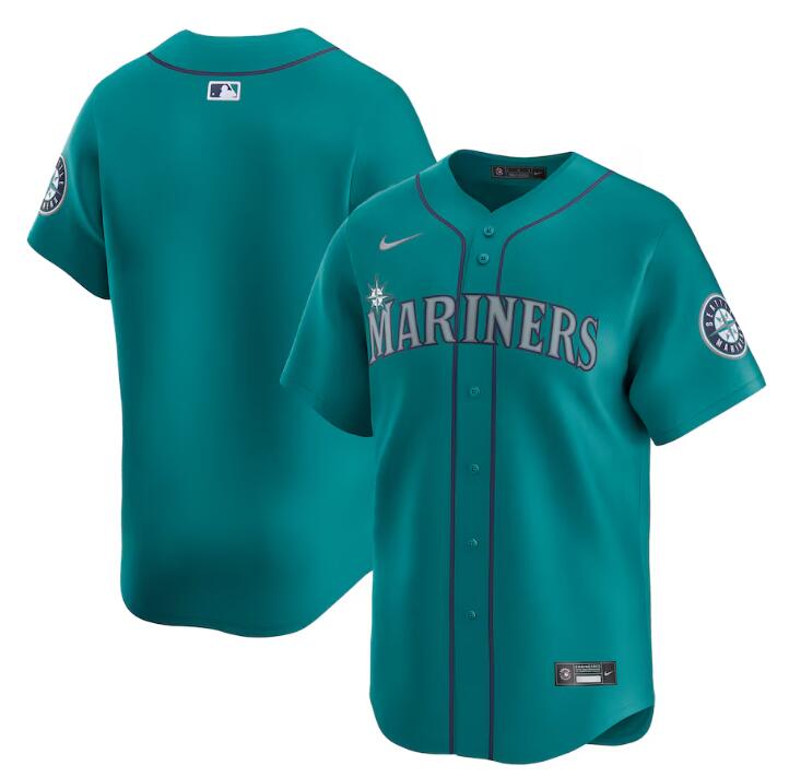 Men's Seattle Mariners Blank Aqua Alternate Limited Stitched jersey Men's Seattle Mariners Blank Aqua Alternate Limited Stitched jersey