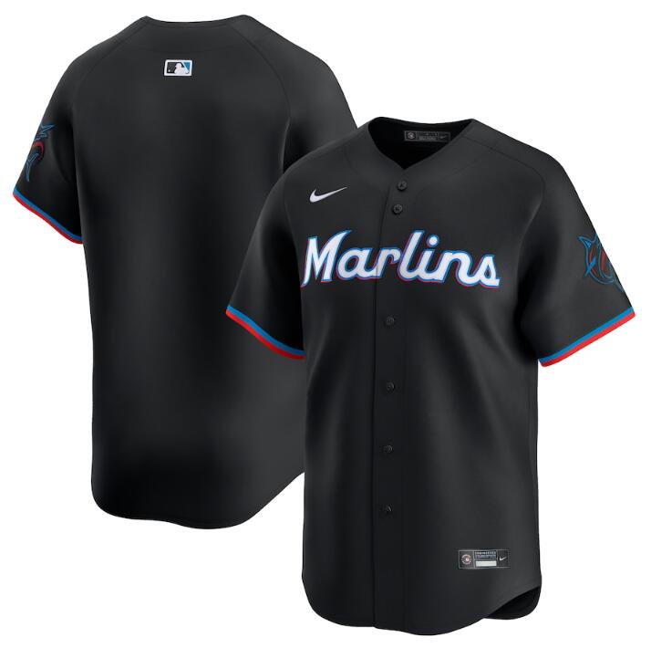 Men's Miami Marlins Blank Black 2024 Alternate Limited Stitched Baseball Jersey Men's Miami Marlins Blank Black 2024 Alternate Limited Stitched Baseball Jersey