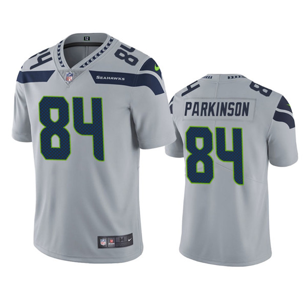 Men's Seattle Seahawks #84 Colby Parkinson Grey Vapor Untouchable Limited Stitched Jersey Men's Seattle Seahawks #84 Colby Parkinson Grey Vapor Untouchable Limited Stitched Jersey