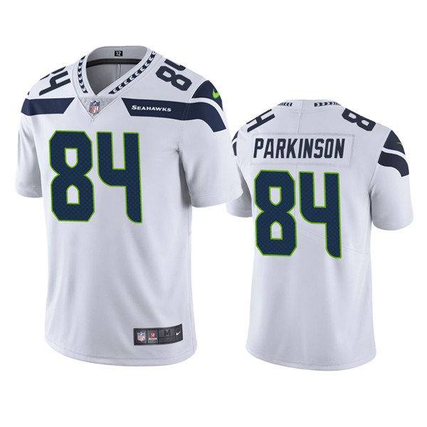 Men's Seattle Seahawks #84 Colby Parkinson White Vapor Untouchable Limited Stitched Jersey Men's Seattle Seahawks #84 Colby Parkinson White Vapor Untouchable Limited Stitched Jersey