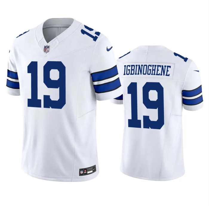 Men's Dallas Cowboys #19 Noah Igbinoghene White 2023 F.U.S.E.Vapor Limited Stitched Football Jersey Men's Dallas Cowboys #19 Noah Igbinoghene White 2023 F.U.S.E.Vapor Limited Stitched Football Jersey