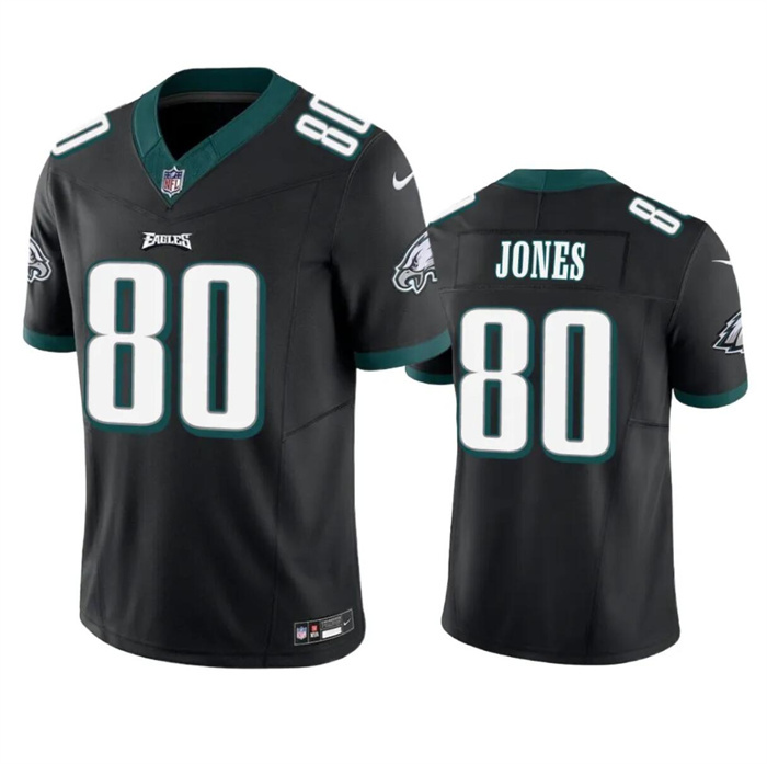 Men's Philadelphia Eagles #80 Julio Jones Black 2023 F.U.S.E. Vapor Untouchable Limited Stitched Football Jersey Men's Philadelphia Eagles #80 Julio Jones Black 2023 F.U.S.E. Vapor Untouchable Limited Stitched Football Jersey