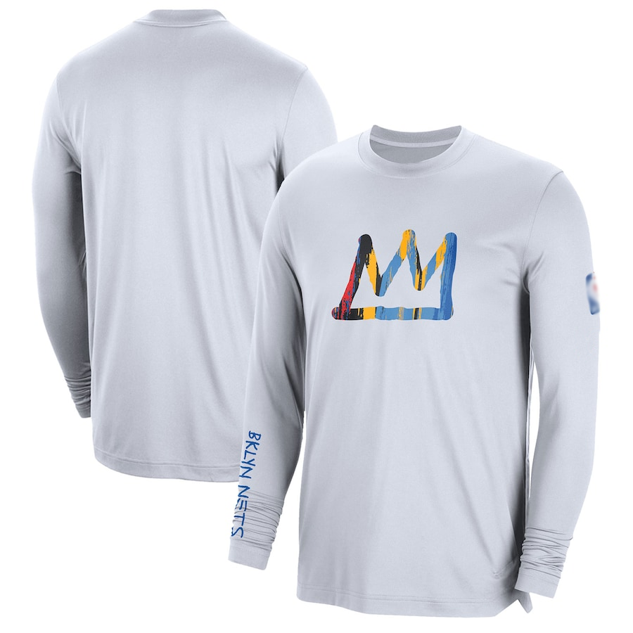Men's Brooklyn Nets White 2022/23 City Edition Essential Expressive Long Sleeve T-Shirt Men's Brooklyn Nets White 2022/23 City Edition Essential Expressive Long Sleeve T-Shirt