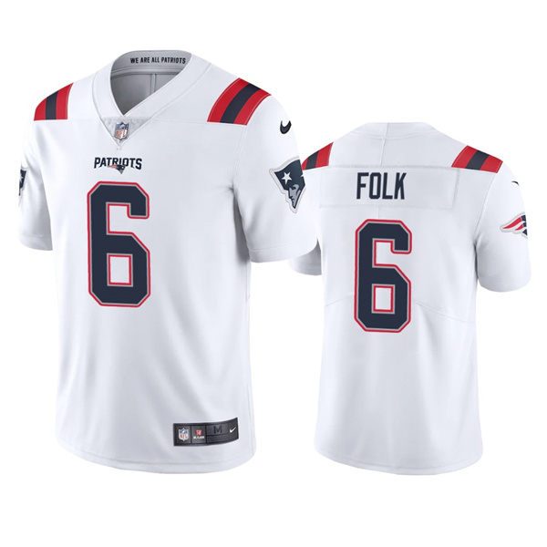 Men's New England Patriots #6 Nick Folk White Vapor Untouchable Limited Stitched Jersey Men's New England Patriots #6 Nick Folk White Vapor Untouchable Limited Stitched Jersey