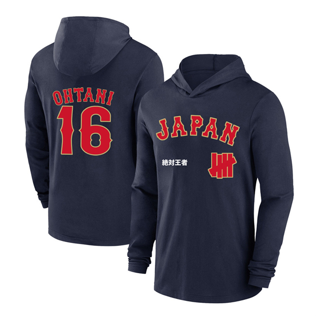Men's Japan Baseball #16 Shohei Ohtani Navy 2026 World Baseball Classic Club Hoodie Men's Japan Baseball #16 Shohei Ohtani Navy 2026 World Baseball Classic Club Hoodie