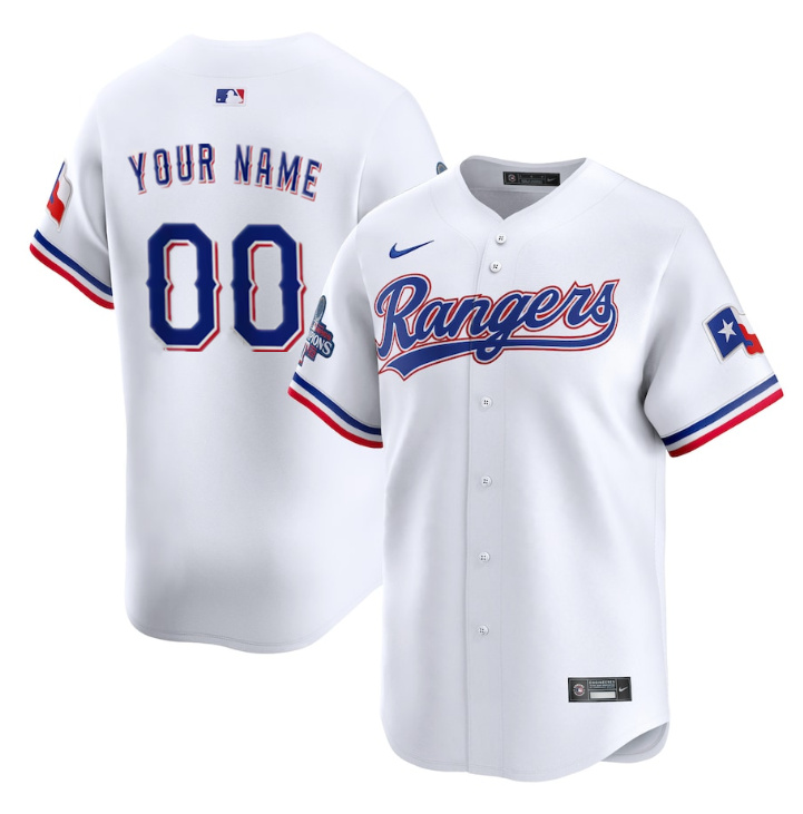 Men's Texas Rangers Active Player Custom White 2023 World Series Champions Stitched Baseball Jersey Men's Texas Rangers Active Player Custom White 2023 World Series Champions Stitched Baseball Jersey