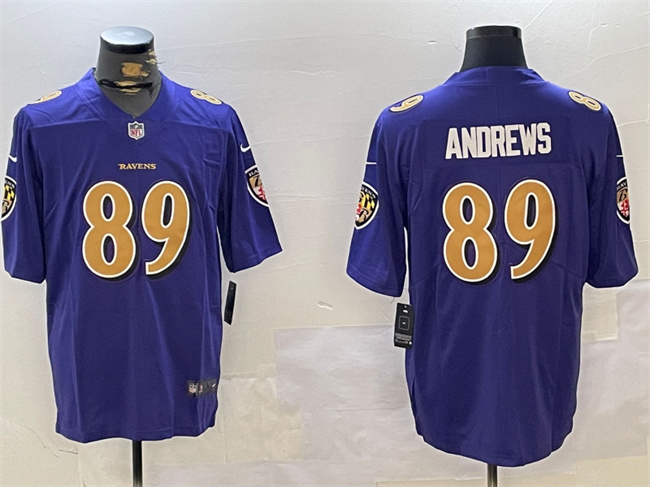 Men's Baltimore Ravens #89 Mark Andrews Purple Gold Vapor Untouchable Limited Football Jersey Men's Baltimore Ravens #89 Mark Andrews Purple Gold Vapor Untouchable Limited Football Jersey