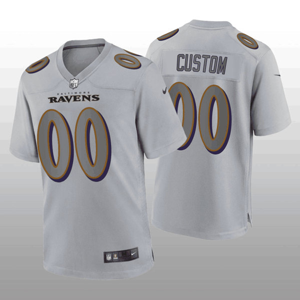Men's Baltimore Ravens Active Player Custom Gray Atmosphere Fashion Stitched Game Jersey Men's Baltimore Ravens Active Player Custom Gray Atmosphere Fashion Stitched Game Jersey